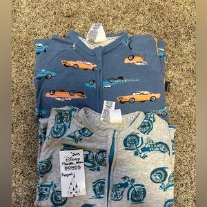 Bonds Kids Pajama Set - Blue and Gray with Cars and Motorcycles